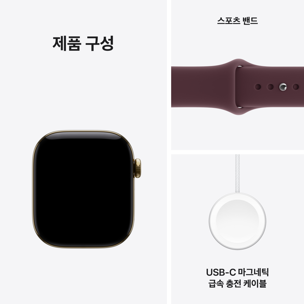 (1차 예약) 공식 애플워치 12 셀룰러 42mm 래디언트 골드 티타늄, 버건디 스포츠 밴드 (M/L) MJGK4KH/A 이미지 8