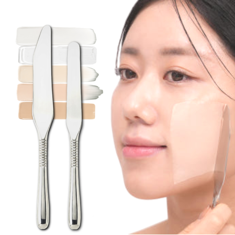 윤결 316L 스테인리스 메이크업스파출라 얇고 고른 초밀착 파운데이션 모델링 스킨케어 도구 - 상품 이미지