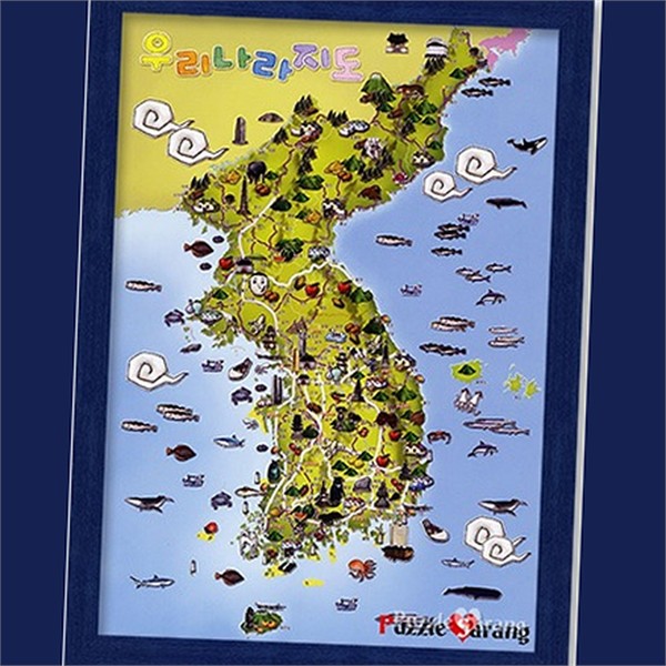 집중력 우리 나라 지도 퍼즐 150피스 두뇌 교육 퍼즐 놀이 - 상품 이미지
