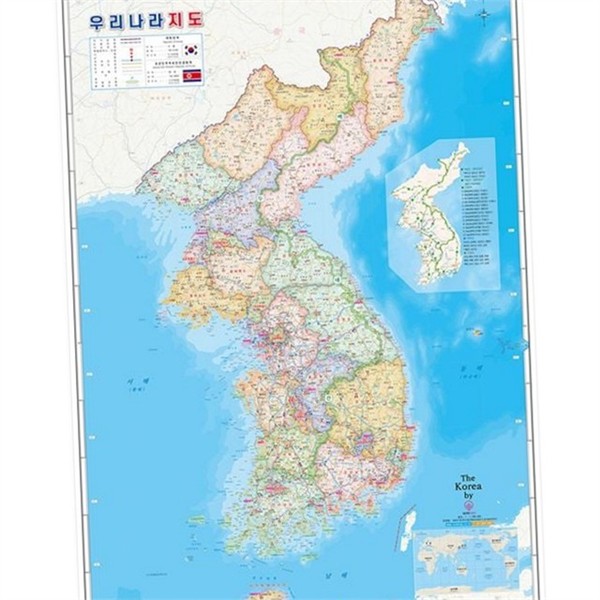 한반도 우리 나라 지도 학습 대한민국 전도 전국 도로 - 상품 이미지