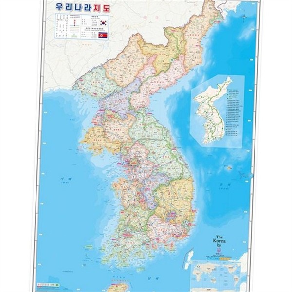 한반도 우리 나라 지도 학습 대한민국 전도 전국 도로 - 상세 이미지 2