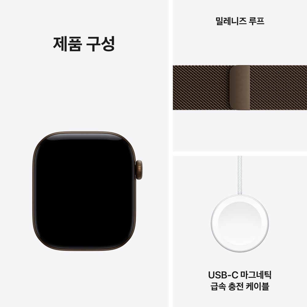 공식 애플워치 12 셀룰러 42mm 다크 브론즈 알루미늄, 다크 브론즈 밀레니즈 루프 MKDK4KH/A 이미지 8