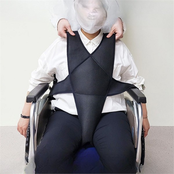 편안한 휠체어 안전 벨트 자세 휠체어 어르신 고정 메쉬 성인 - 상품 이미지