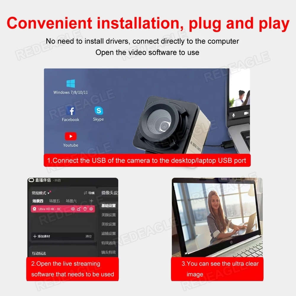 웹캠 화상카메라 방송용 산업용 웹카메라 12MP CCD MX362 4K IMX179 USB 카메라 이미지 6