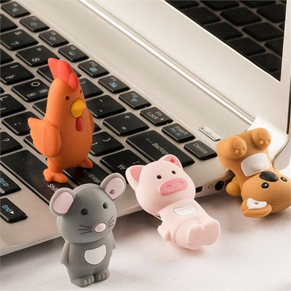 실리콘 십이지신 usb 메모리 귀여운 동물 usb 메모리 플래시 드라이브 - 상품 이미지