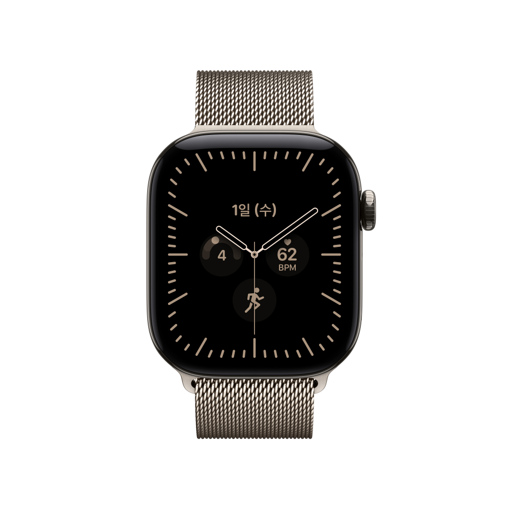 (2차 예약) 공식 애플워치 12 셀룰러 42mm 내추럴 티타늄, 내추럴 밀레니즈 루프 MJGH4KH/A - 상세 이미지 2