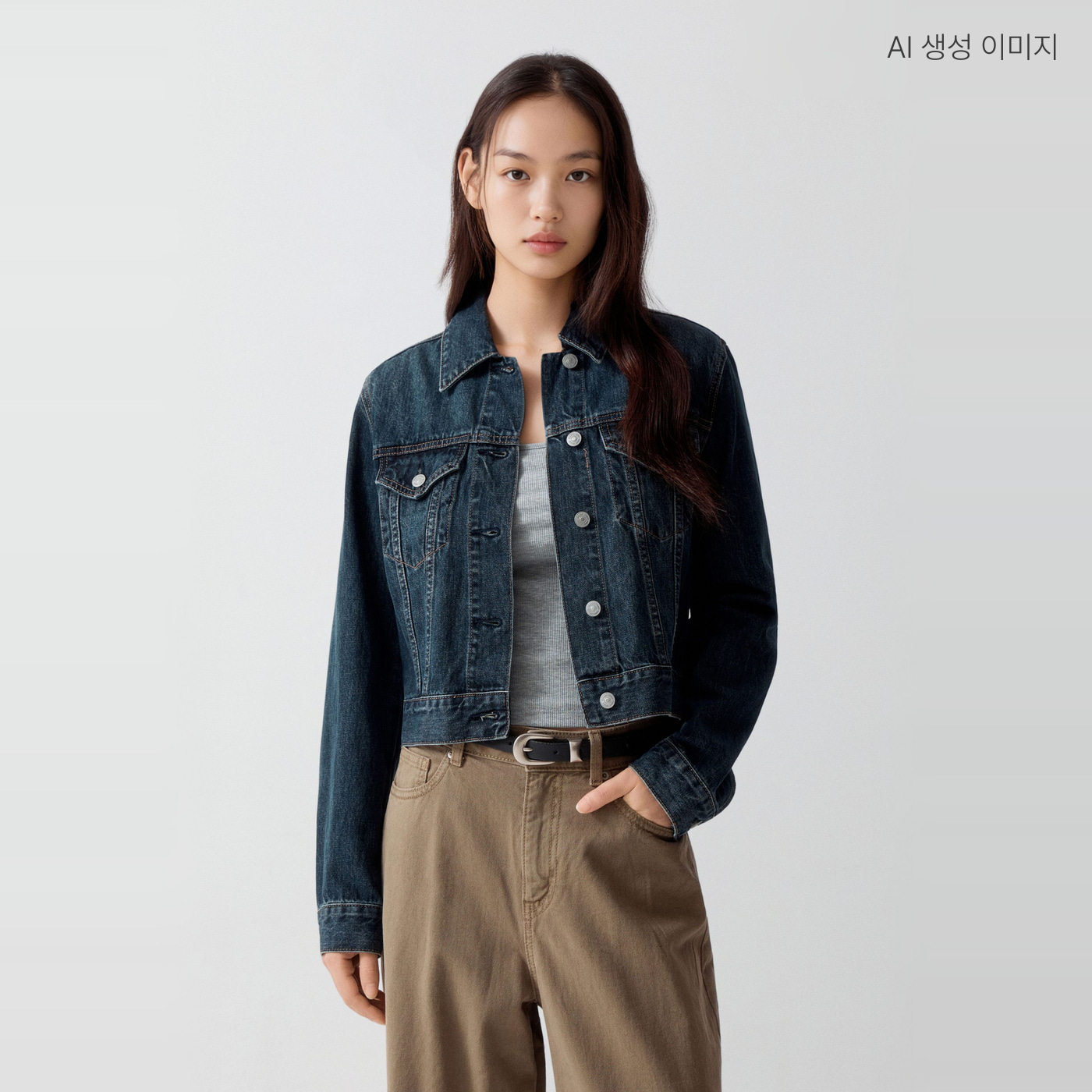 [N배송] 스파오 여성 데님 트러커 재킷 SPJEG49G01 - 상세 이미지 4
