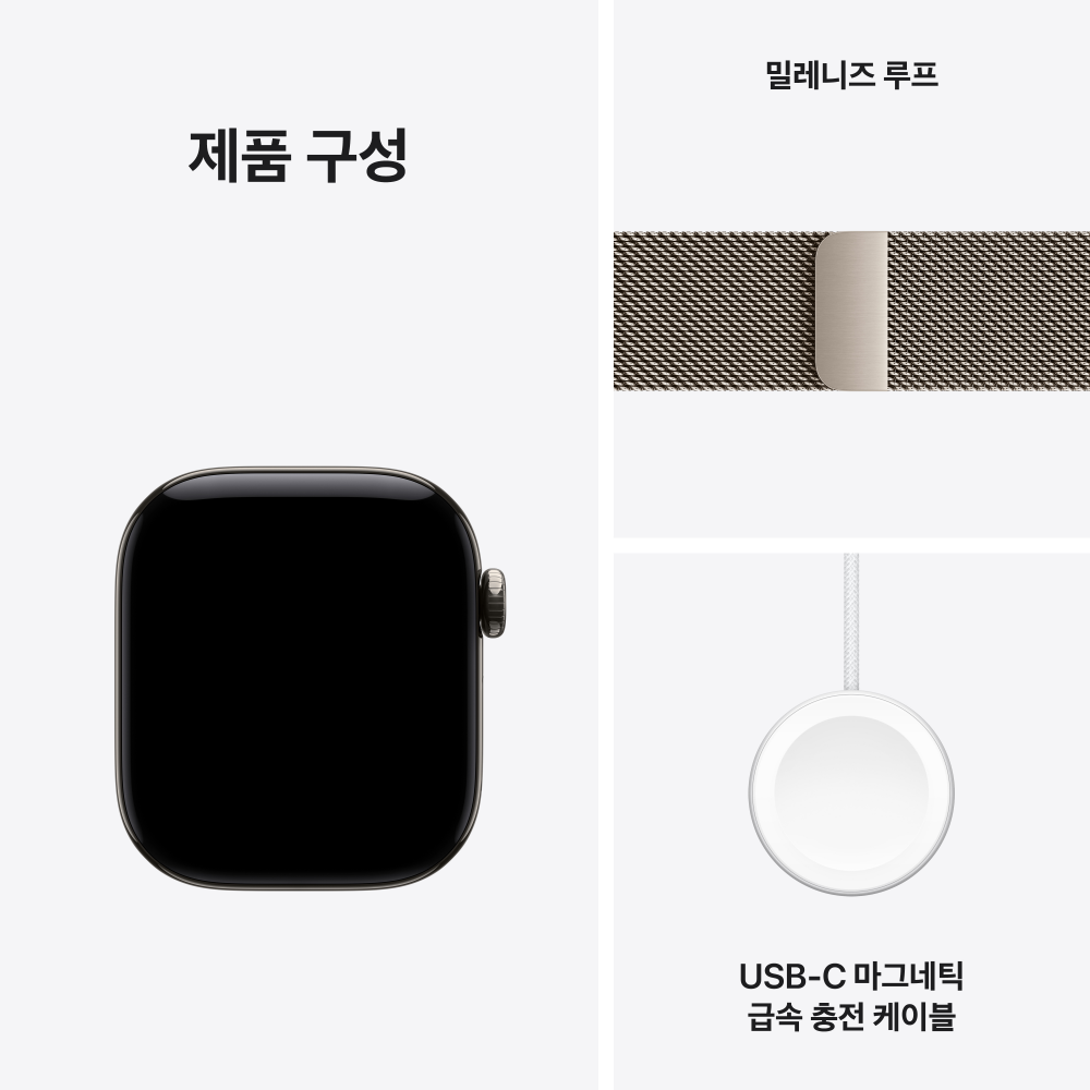 (2차 예약) 공식 애플워치 12 셀룰러 42mm 내추럴 티타늄, 내추럴 밀레니즈 루프 MJGH4KH/A 이미지 8
