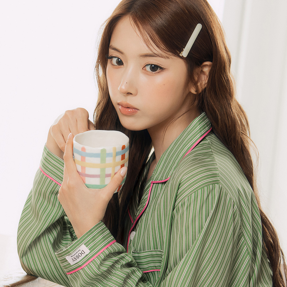 [도씨x해원 PICK] 실크핏 웬즈데이 긴팔 카라 커플 잠옷 세트 홈웨어 남녀공용 - 상품 이미지