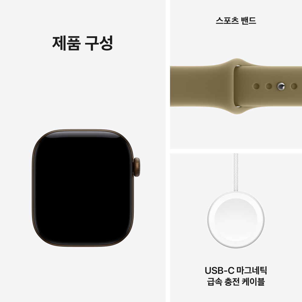 (1차 예약) 공식 애플워치 12 셀룰러 42mm 다크 브론즈 알루미늄, 올리브 스포츠 밴드 (S/M) MJG44KH/A 이미지 6