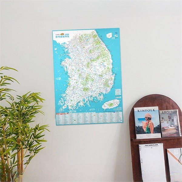 전국 여행지 캠핑 지도 국내 대한민국 캠핑 지도 포스터 안내 - 상품 이미지