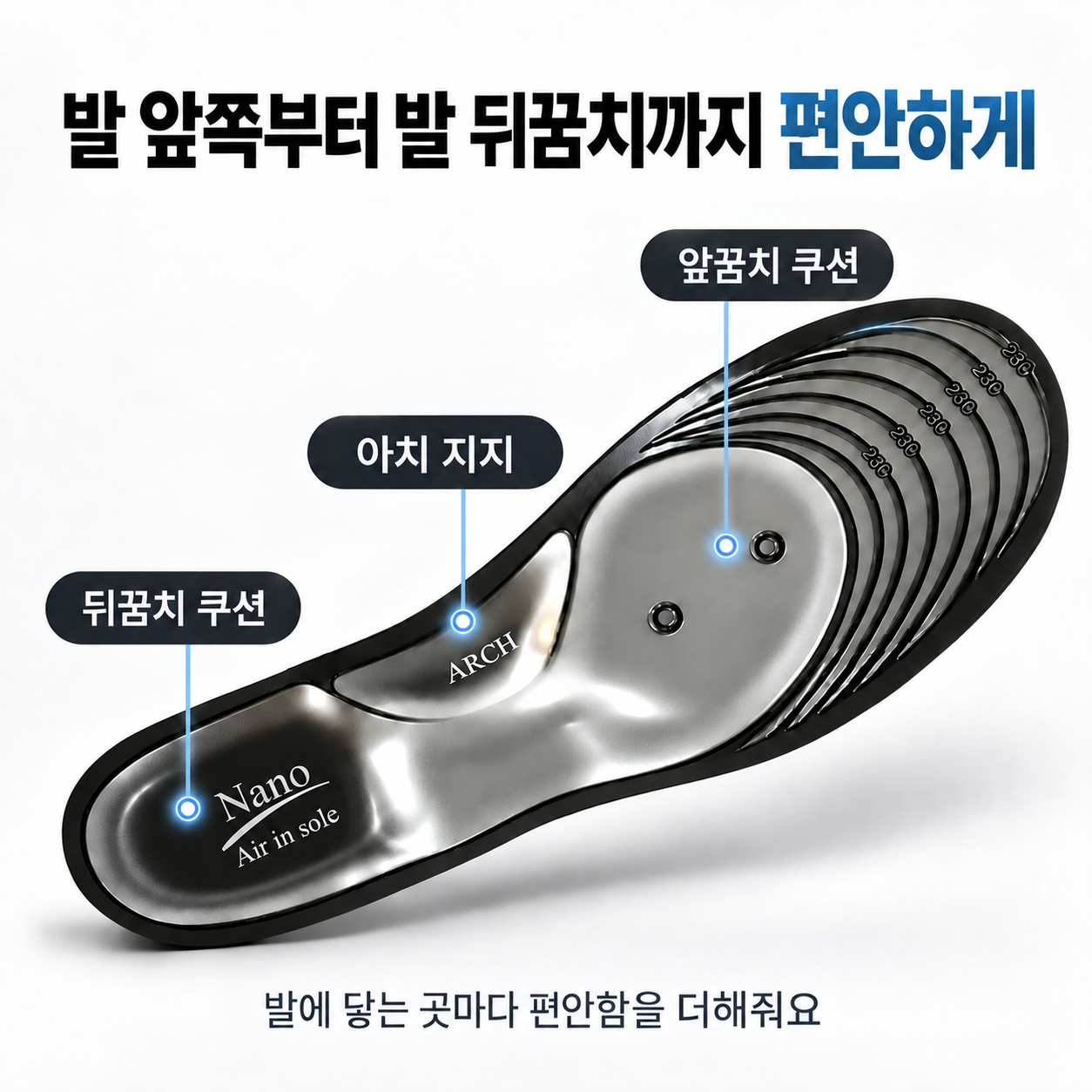 릴라이온 지간신경종 깔창 에어쿠션 발편한 아치지지 운동화 구두 - 상세 이미지 2