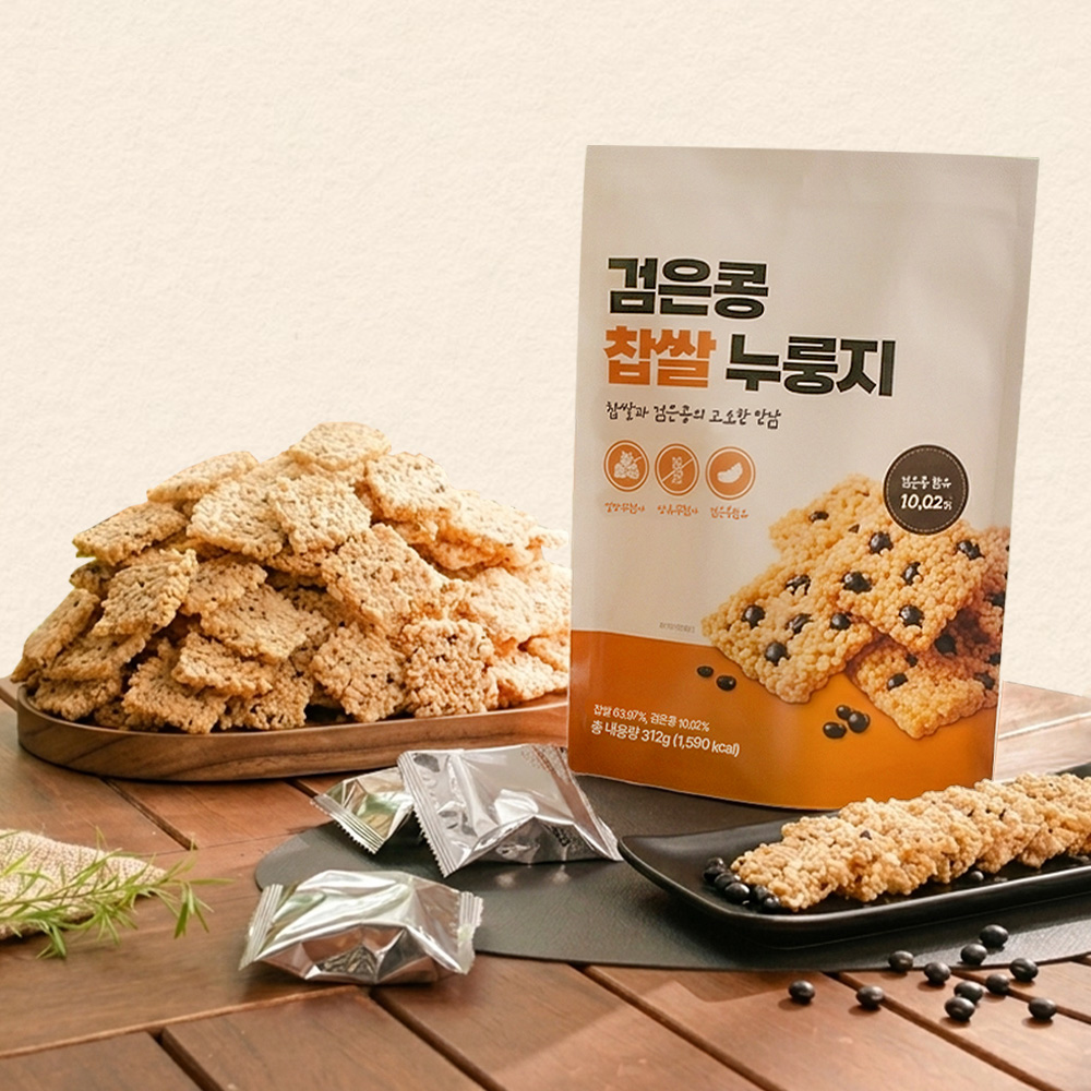 정가네 든든한끼 검은콩 찹쌀 누룽지 72개 바삭 쫀득 영양식 글루텐 프리 밀가루 제로 - 상세 이미지 2