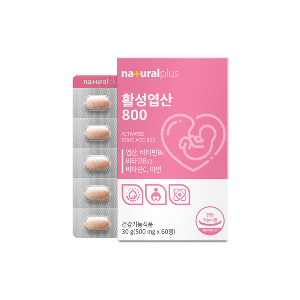 플러스 활성엽산800 60정 - 상품 이미지