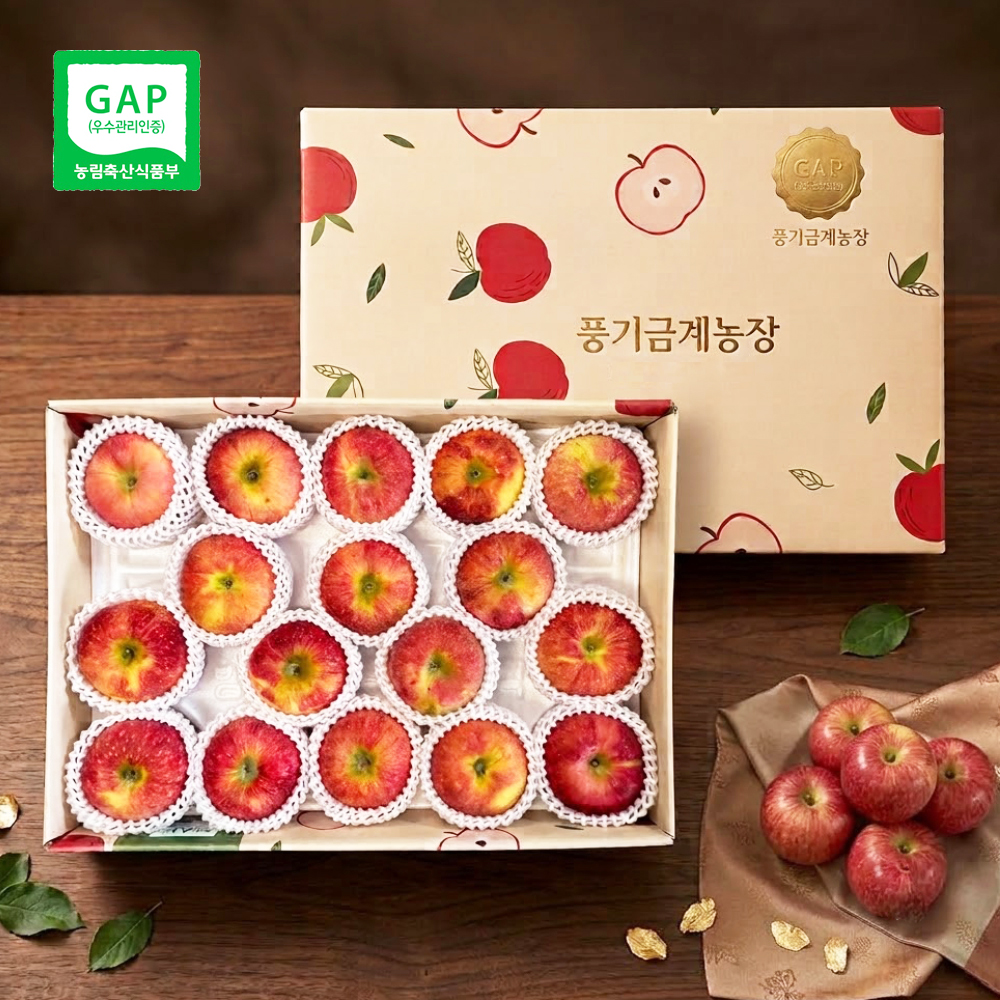 산지직송 GAP 고당도 아리수사과 중대과, 5kg, 1개 - 상품 이미지