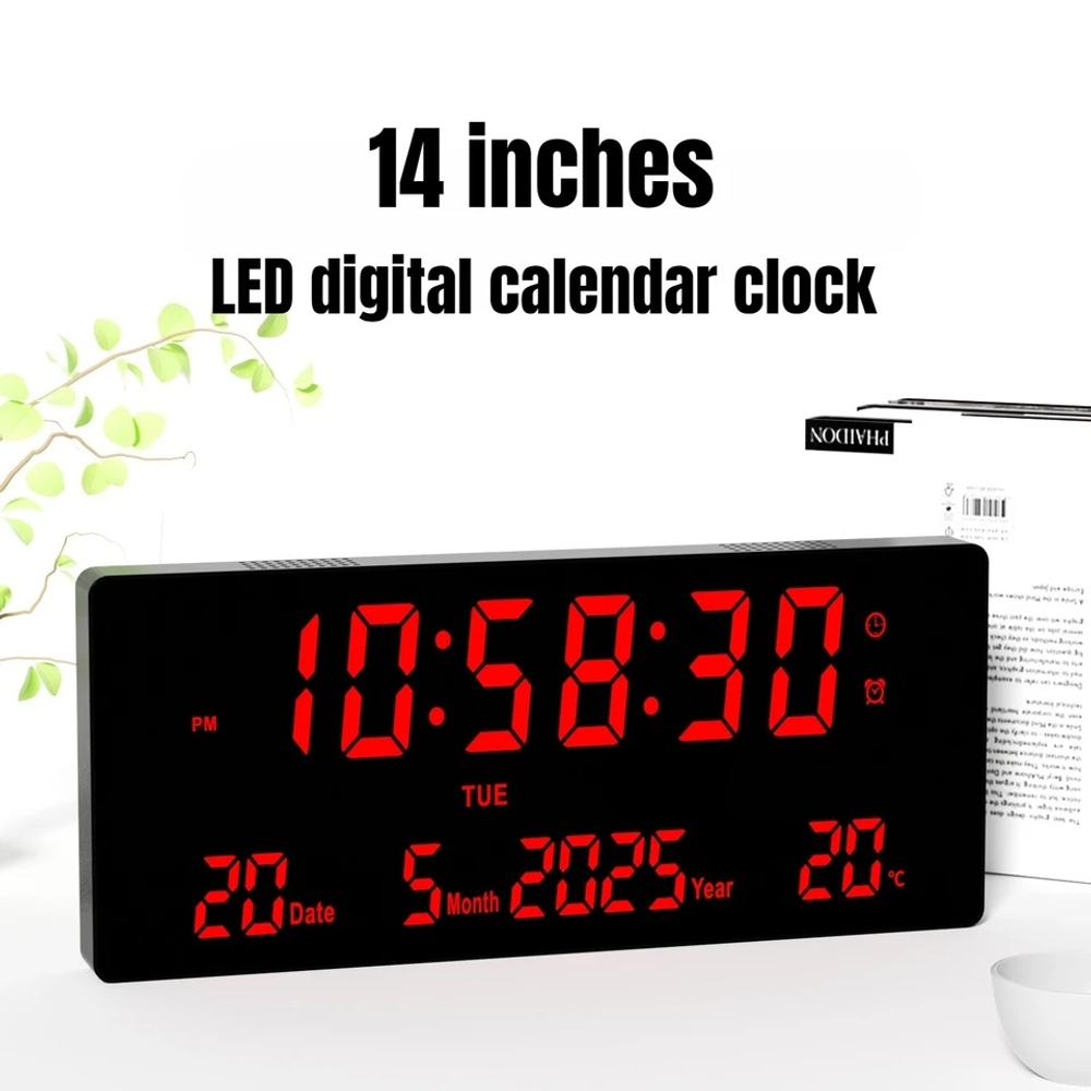 LED 전자 디지털 벽시계 인테리어 달력 캘린더 날짜 연월일 온도계 알람 - 상세 이미지 5