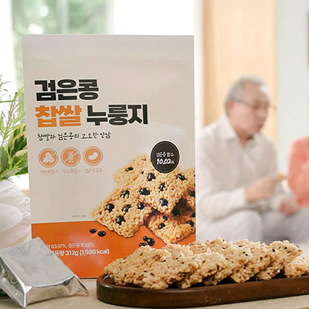 정가네 든든한끼 검은콩 찹쌀 누룽지 72개 바삭 쫀득 영양식 글루텐 프리 밀가루 제로 이미지 6