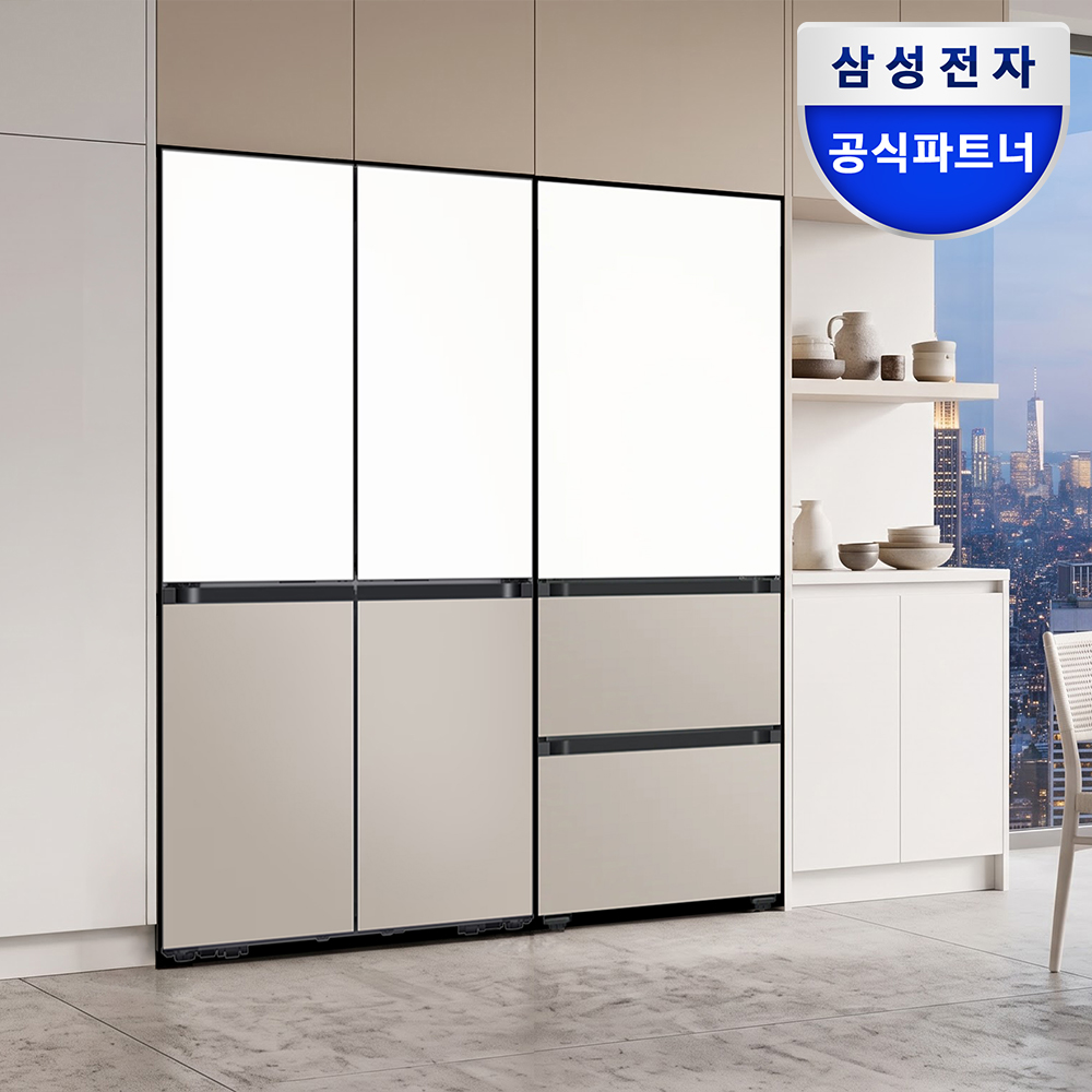 [신제품런칭특가] 삼성 비스포크 키친핏 냉장고 김치냉장고 세트 RM70H63R1ZG RQ33DB74D2AP 화이트+베이지 1등급+2등급 - 상품 이미지
