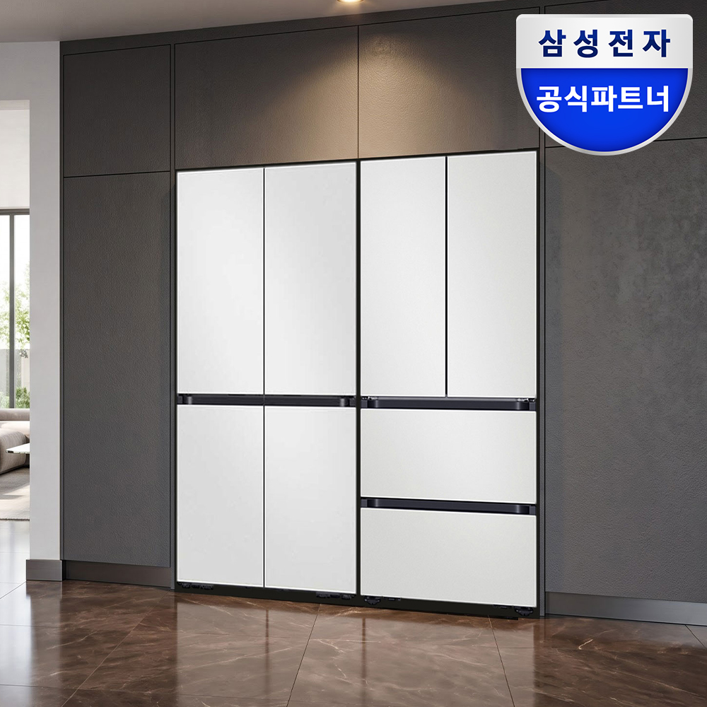 2026 NEW 삼성 비스포크 키친핏 냉장고 김치냉장고 세트 RM70H63R1A RK70F42M2A 코타화이트 - 상품 이미지