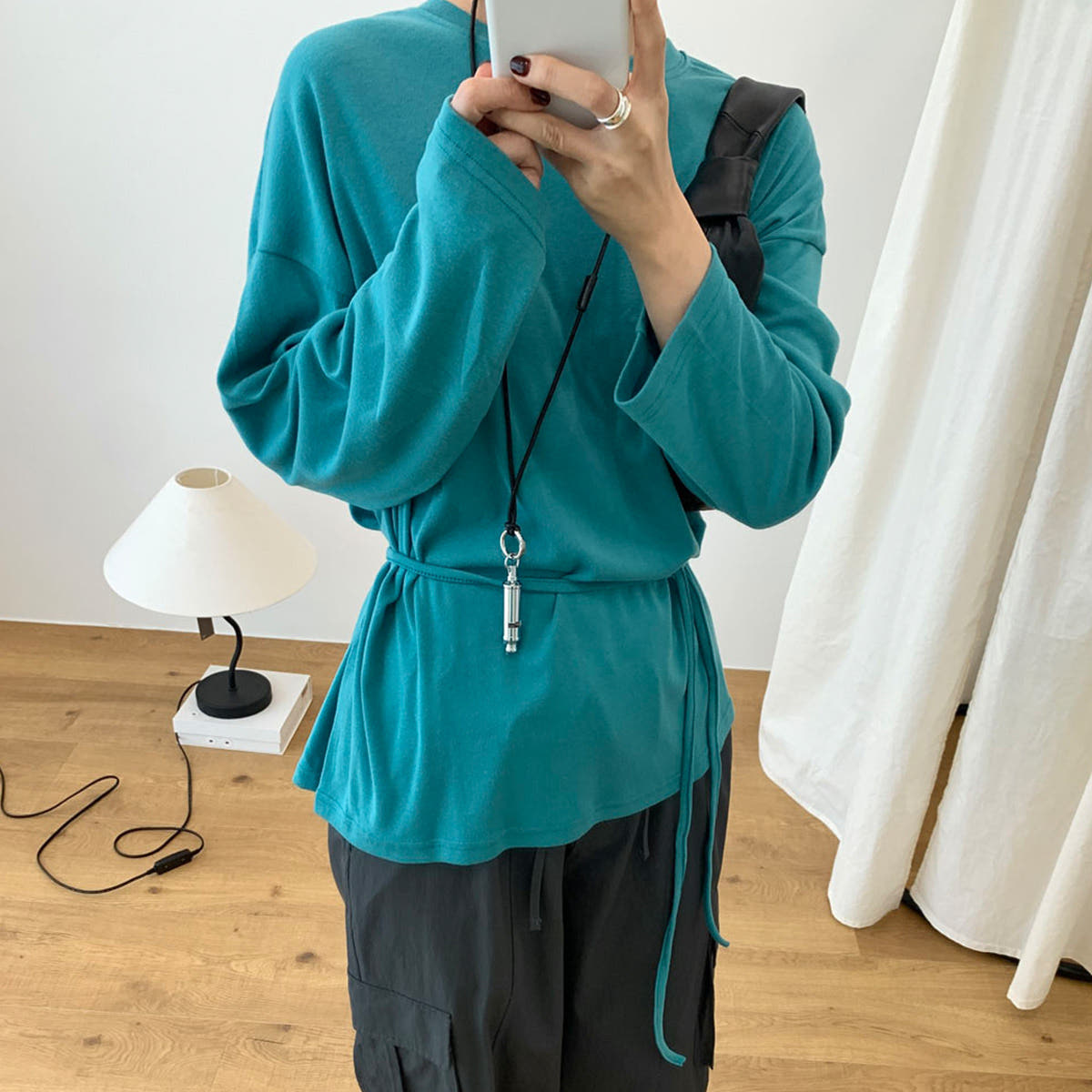 조니 긴팔티 포인트 컬러 허리끈 랩 롱 스판 티셔츠 가격 비교 웨어링무드 조니 긴팔티 포인트 컬러 허리끈 랩 롱 스판 티셔츠