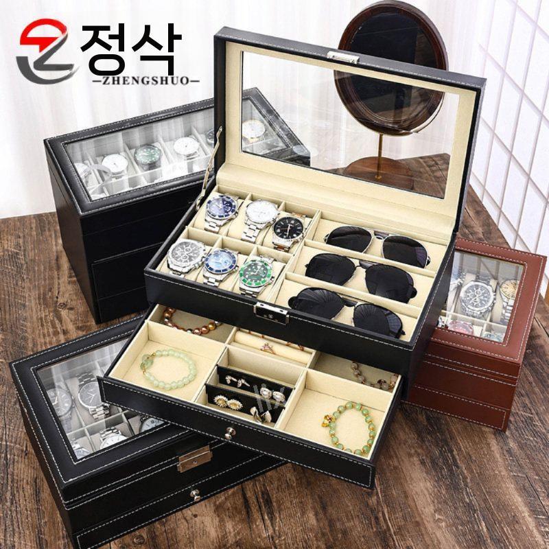 시계 안경 보관함 케이스 수납 액세서리 취향 깔끔 정돈 진열장 거실 상자 시계 손목시계 - 상세 이미지 3