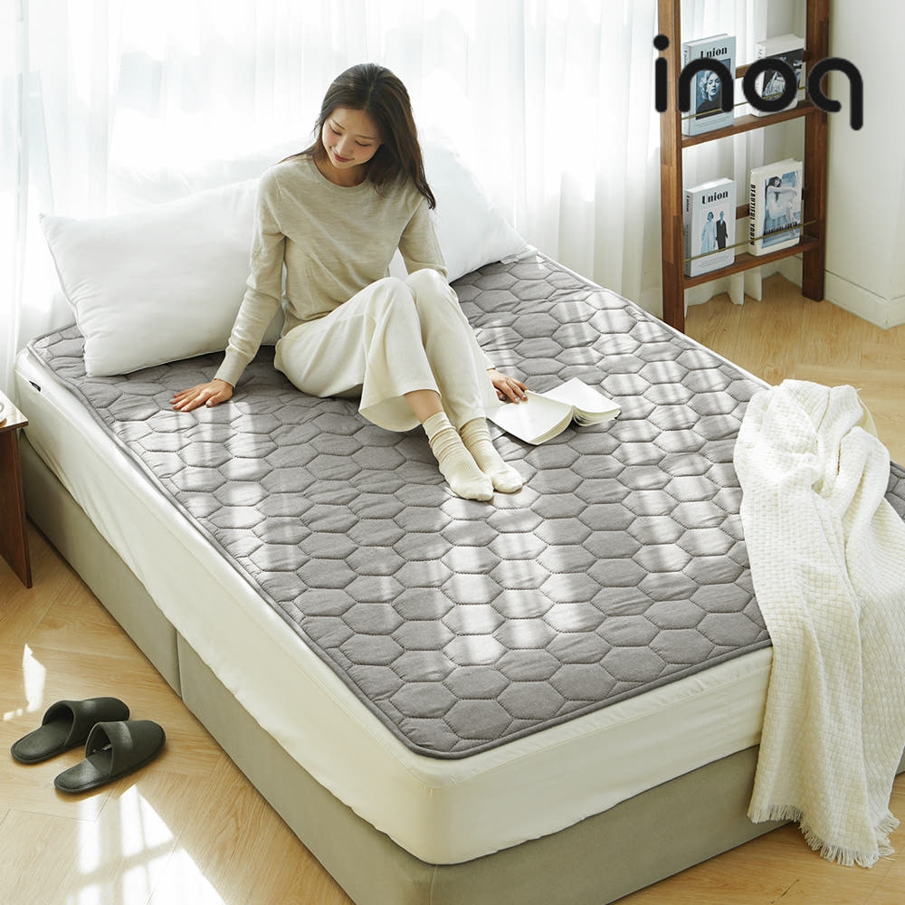 전자파없는 탄소매트 침대용 퀸 145x200cm 인체감지 EMF전기요 - 상품 이미지