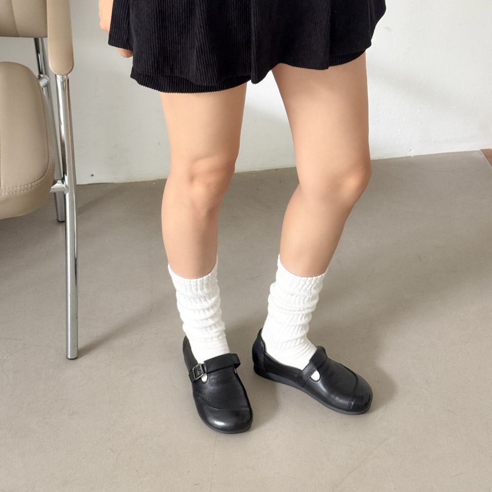소울리 여성 가죽 단화 2CM 발편한 메리제인 버클 로퍼 이미지 6