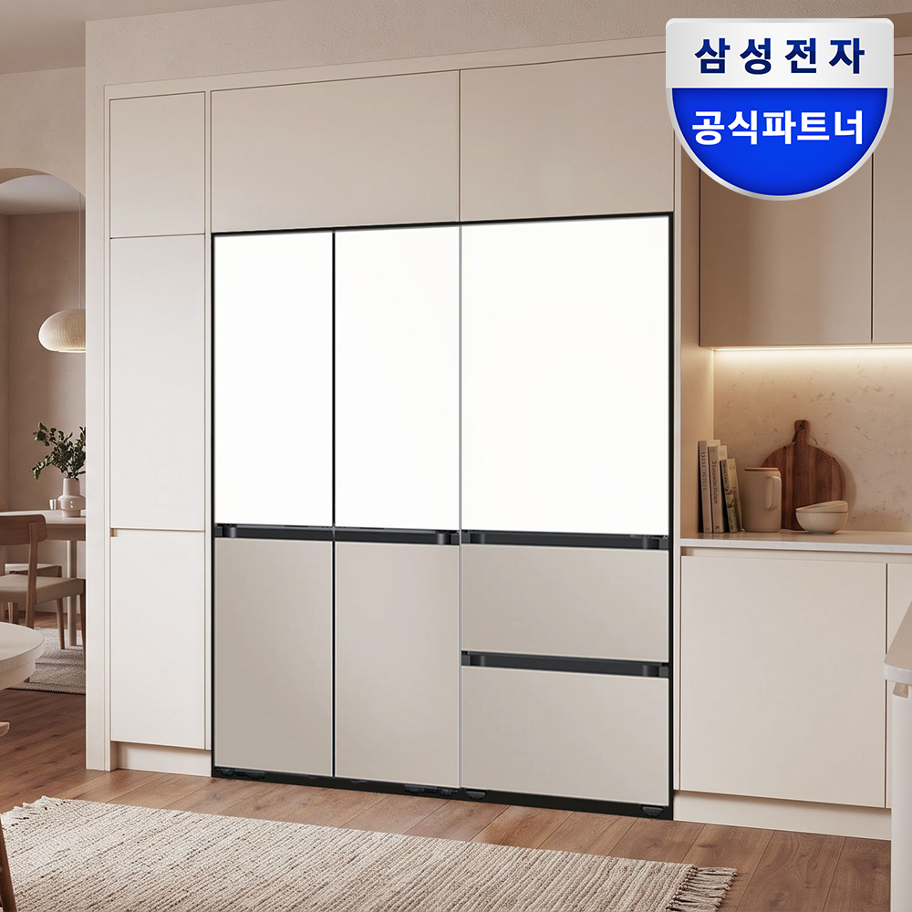 [신제품런칭특가] 삼성 비스포크 키친핏 냉장고 김치냉장고 1등급 세트 RM70H63R1ZG RQ33DB74C1AP 에센셜화이트 - 상품 이미지