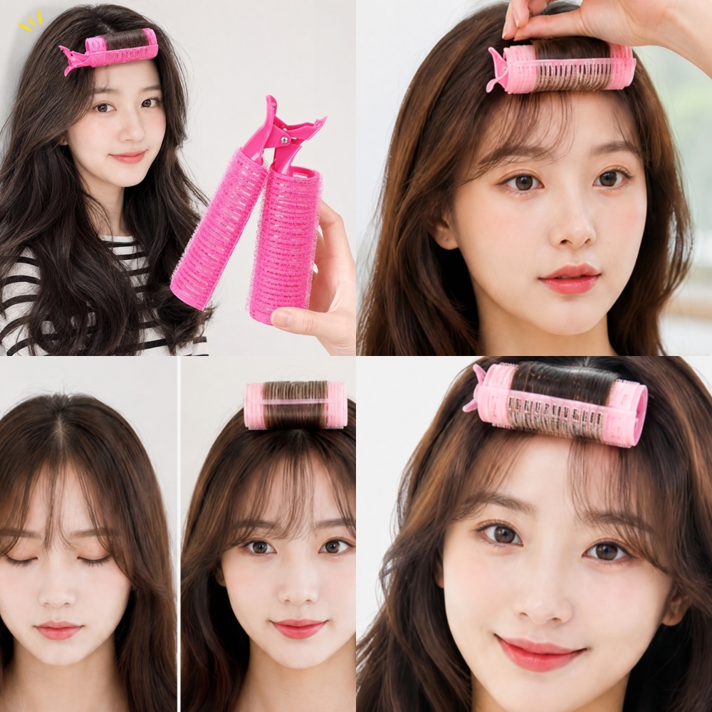앞머리 구르프 롤 뿌리 볼륨 가르마 집게 헤어 머리 뽕 웨이브 헤어핀 롤 고정 여성 - 상품 이미지