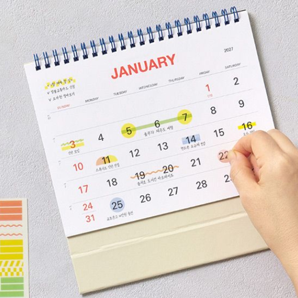 2027 탁상달력 큰글씨 책상 데스크 캘린더 메모 달력 27년 이미지 7