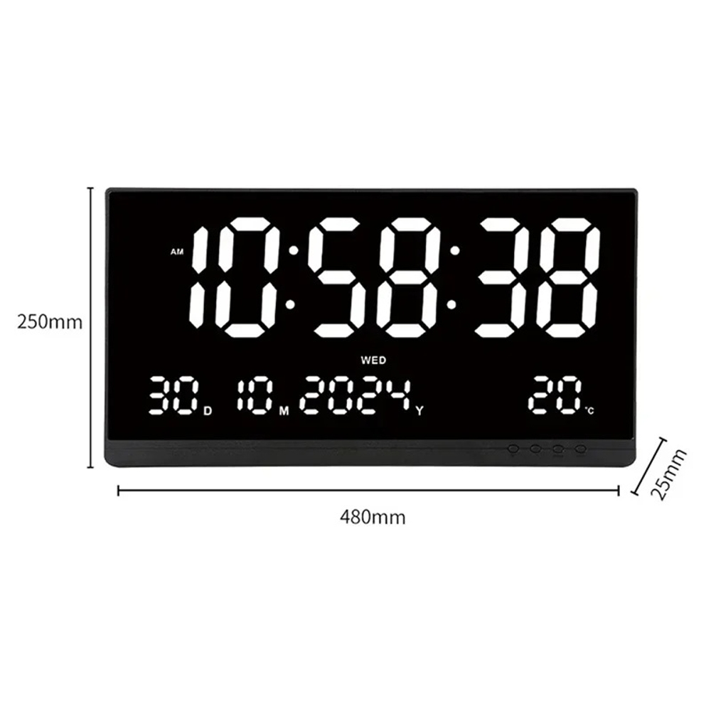 LED 전자 디지털 벽시계 인테리어 달력 캘린더 날짜 온도 21인치 달력 시간 알람 - 상세 이미지 2