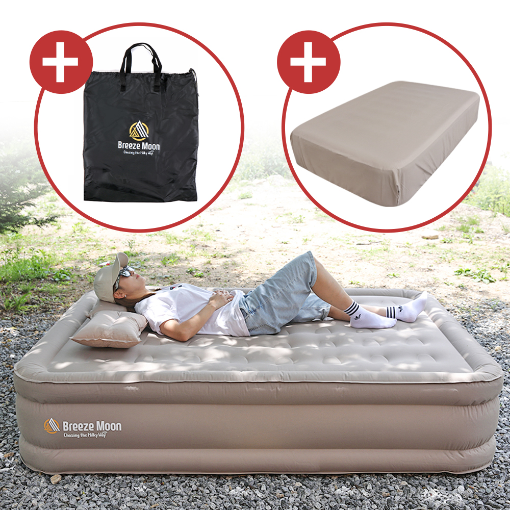 브리즈문 에어매트 자충매트 더블 에어 매트리스 침대 베드 텐트 커버 휴대용 46cm 일반 - 상세 이미지 2