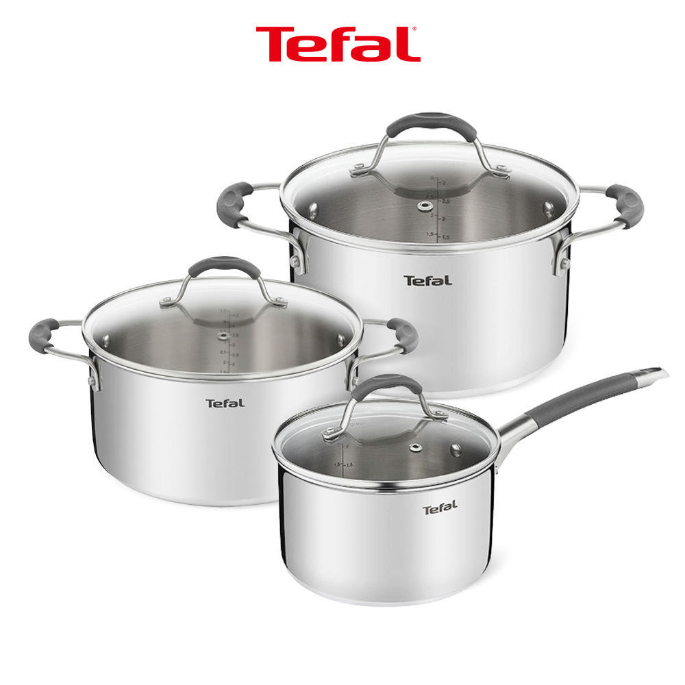 테팔 통3중 스텐 냄비 인텐시움 3종 세트 편수18cm+양수20cm+양수24cm - 상품 이미지