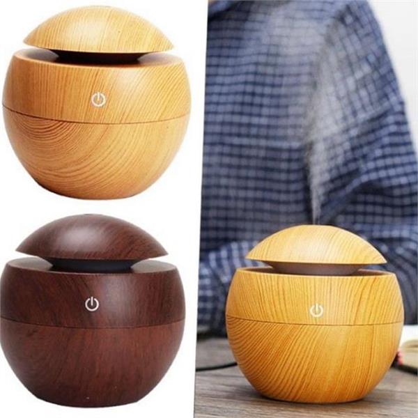 초음파 우드 볼 가습기 무선 usb 탁상용 가습기 침실 사무실 - 상품 이미지