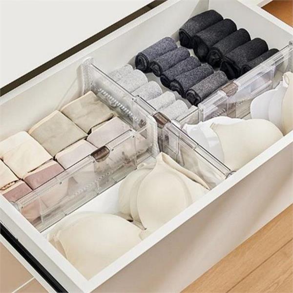 다용도 투명 길이 조절 칸막이 수납함 서랍 정리 파티션 옷장 - 상품 이미지