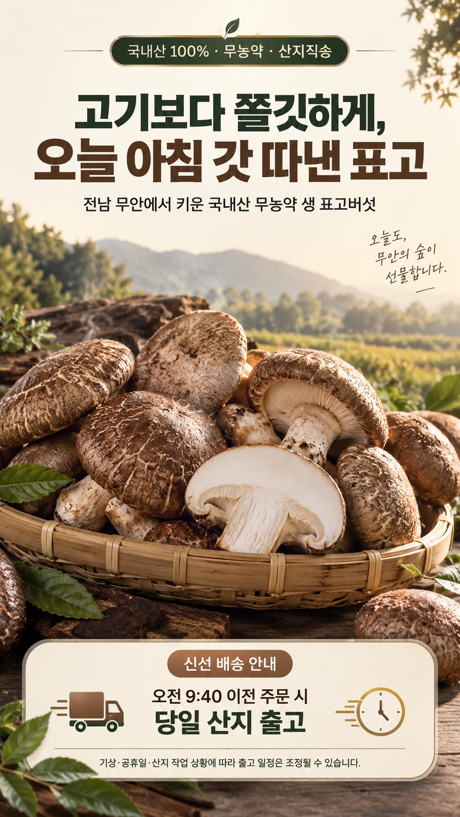 국내산 청정 재배 생표고버섯 산지 특징