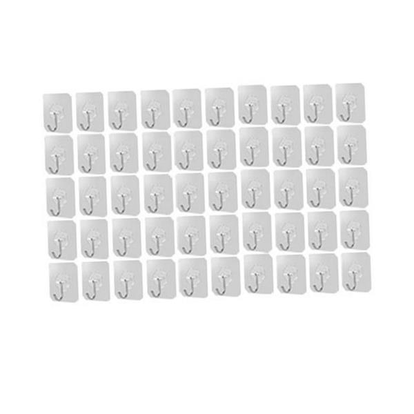 다용도 강력 접착 후크 50p 정리 무타공 벽걸이 후크 주방 - 상품 이미지