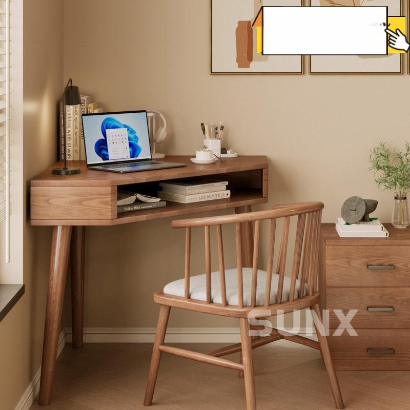 코너화장대 좁은코너 모서리 삼각형 틈새 침실 미니화장대 - 상세 이미지 2