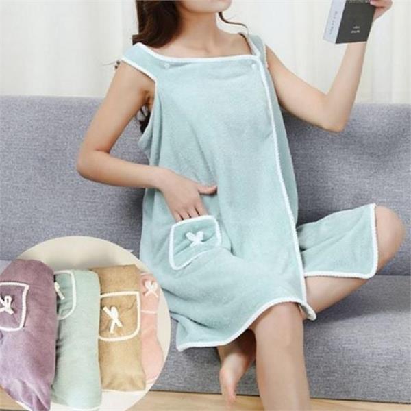 원피스형 여성 가운 흡수력 극세사 목욕 가운 바스 스파 타월 - 상품 이미지
