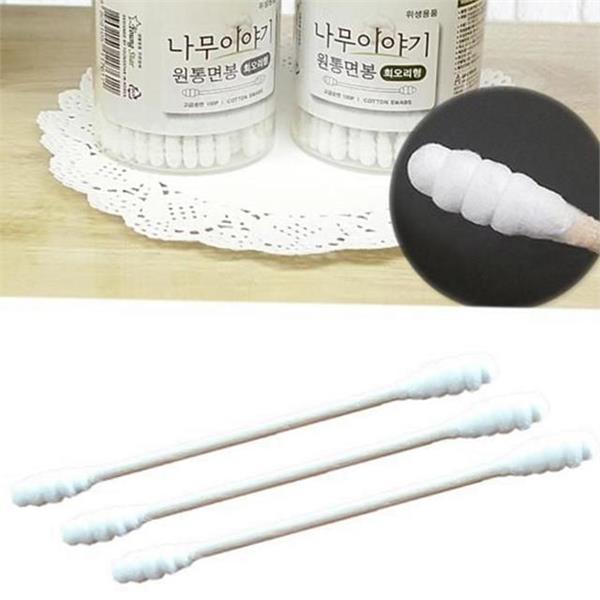 일회용 종이 스틱 면봉 300P 회오리형 순면 위생 면봉 얇은 - 상품 이미지