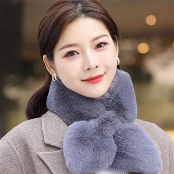 부드러운 여성 털 목도리 페이크 겨울 퍼 목도리 데일리 심플 - 상품 이미지
