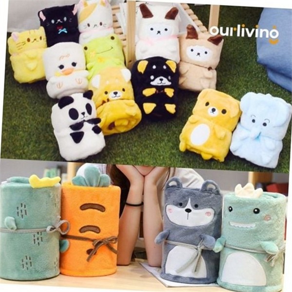 따뜻한 무릎 담요 귀여운 애니멀 무릎 담요 휴대용 동물 겨울 - 상품 이미지