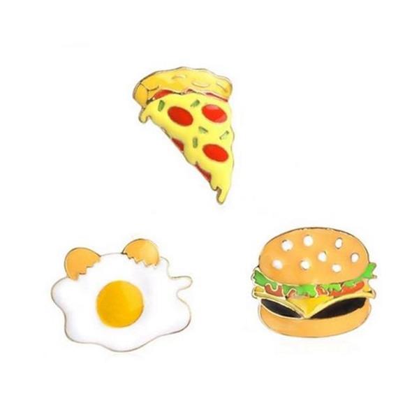 귀여운 음식 뱃지 포인트 음식 브로치 악세사리 햄버거 패션 피자 - 상세 이미지 2