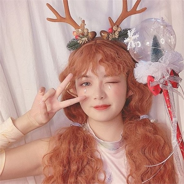 크리스마스 루돌프 머리띠 성탄절 사슴 머리띠 연말 파티 헤어밴드 - 상세 이미지 2