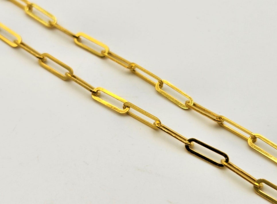 24K 순금 7.5g(2) 클립 체인 여성 목걸이(18K 연결고리 장식) - 상세 이미지 2