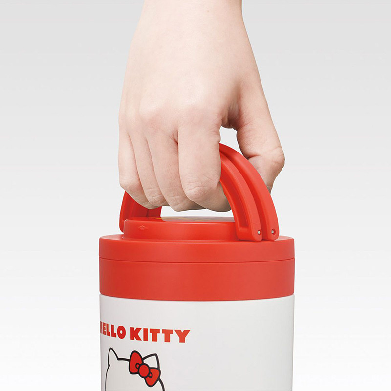 스케이터 헬로키티 캐릭터 접이식 핸들 보온 보냉 델리카포트 스프통 500ml LJFO5 - 하카타몰
