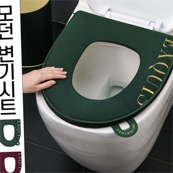 부드러운 극세사 변기 커버 따뜻한 벨벳 변기 커버 쿠션 보온 - 상세 이미지 2