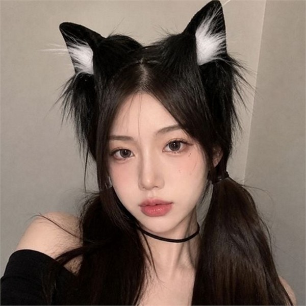 복실복실 고양이 머리띠 귀여운 동물 머리띠 인싸템 패션 - 상품 이미지