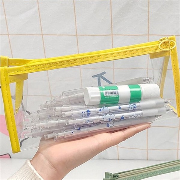 클리어 pvc 투명 필통 신학기 학생용 필통 파우치 보관함 펜슬 - 상품 이미지