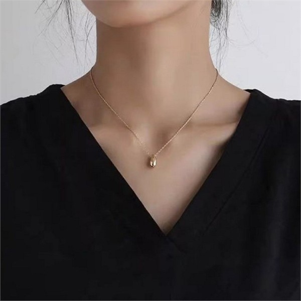 심플 여성 물방울 목걸이 데일리 여성 드롭 목걸이 펜던트 선물 - 상세 이미지 2